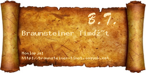 Braunsteiner Timót névjegykártya